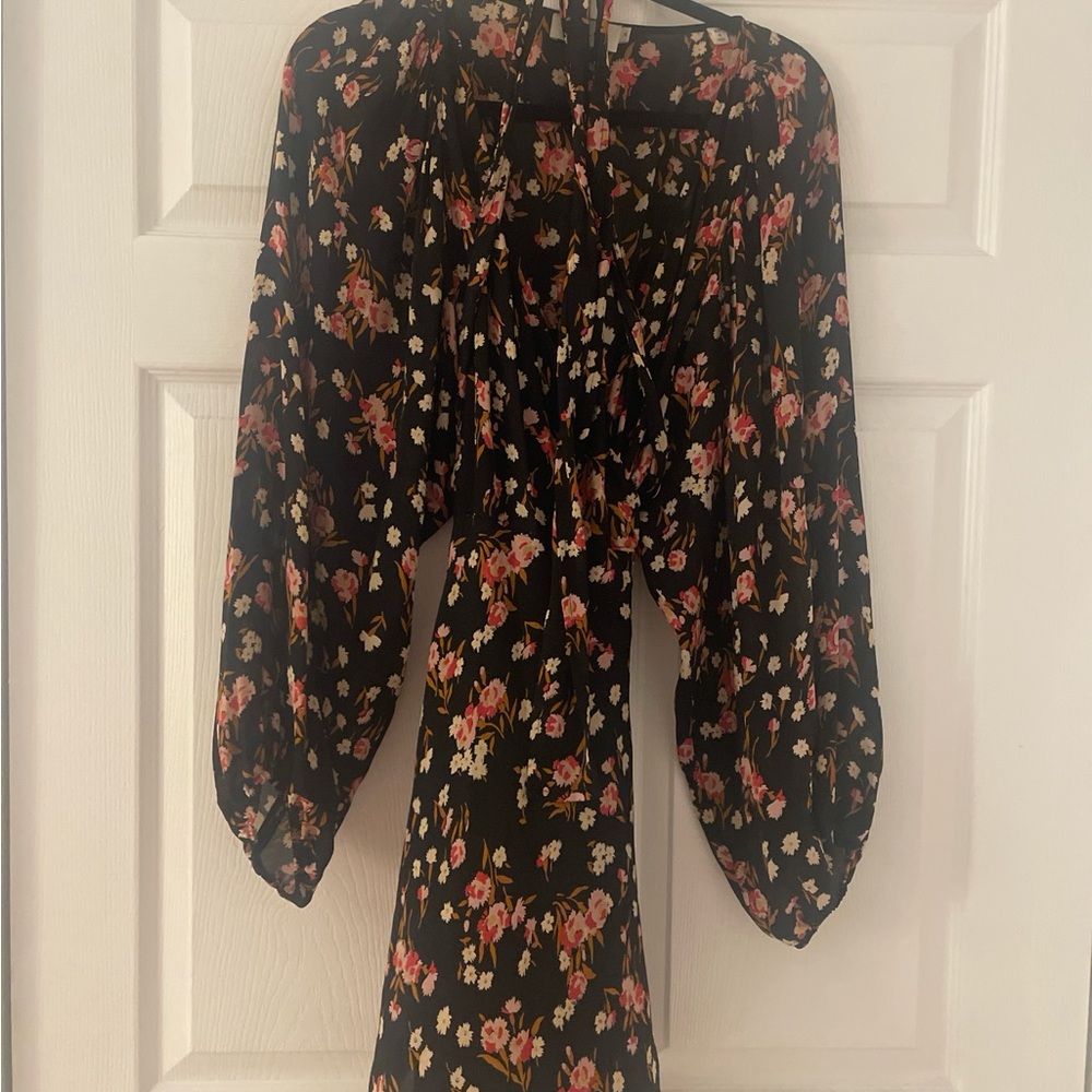 Floral Black Women's Dress